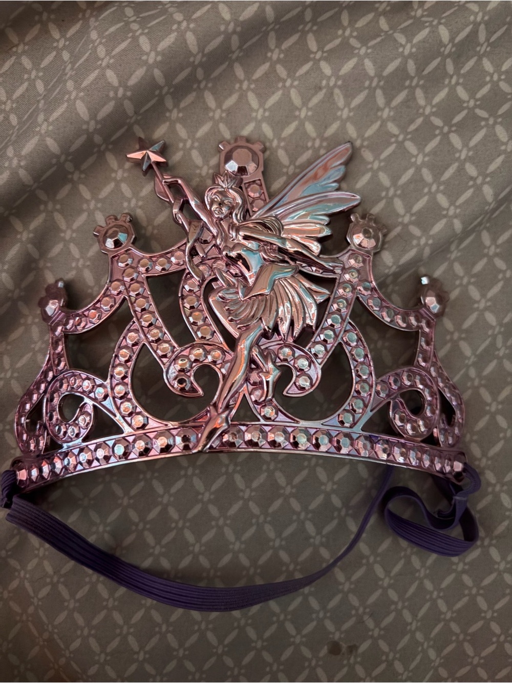 Girls Pink Fairy Tiara with Elastic Band